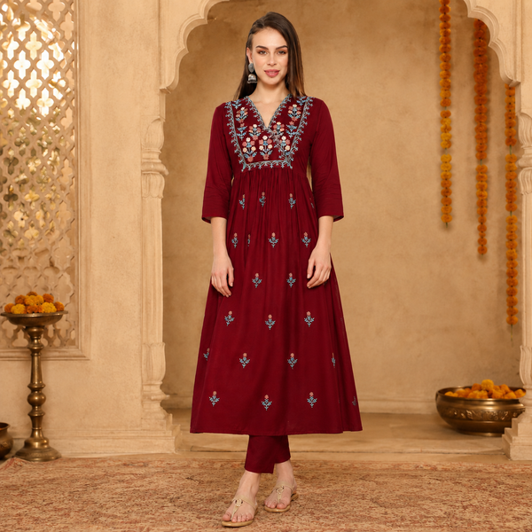 3-Piece Embroidered Kurti Combo – Elegant Ethnic Collection
