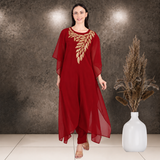 ✨ Georgette Sequins Embroidered Kaftan Pant Set