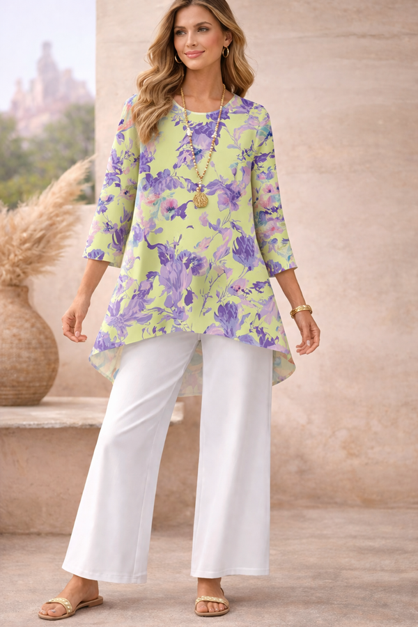 🌸 Spandex Floral Printed Top & Pant Set 🌸