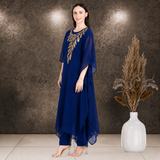 ✨ Georgette Sequins Embroidered Kaftan Pant Set