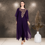 ✨ Georgette Sequins Embroidered Kaftan Pant Set
