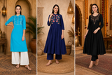Embroidered Rayon Kurti Combo – Set of 3