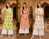 COMBO PACK OF 3 COTTON KURTIS