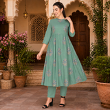 3-Piece Printed Cotton Kurti Combo – Stylish Ethnic Collection
