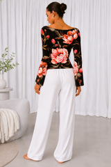 Floral Printed Spandex Top & Pant Co-ord Set for Women