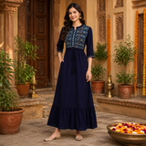 Timeless Elegance: Women's Embroidered ankle Length Kurti