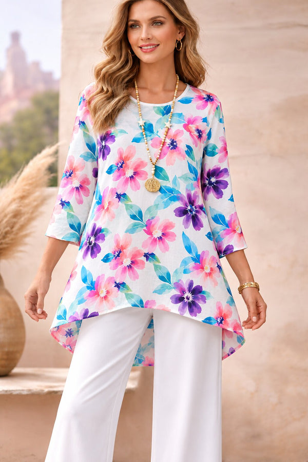 🌸 Spandex Floral Printed Top & Pant Set 🌸