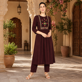 3-Piece Embroidered Rayon Kurti Combo – Elegant Ethnic Collection