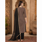 Women Block print A line kurti pant set