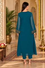 Embroidered Georgette Top Pant Set – Elegant Ethnic Wear
