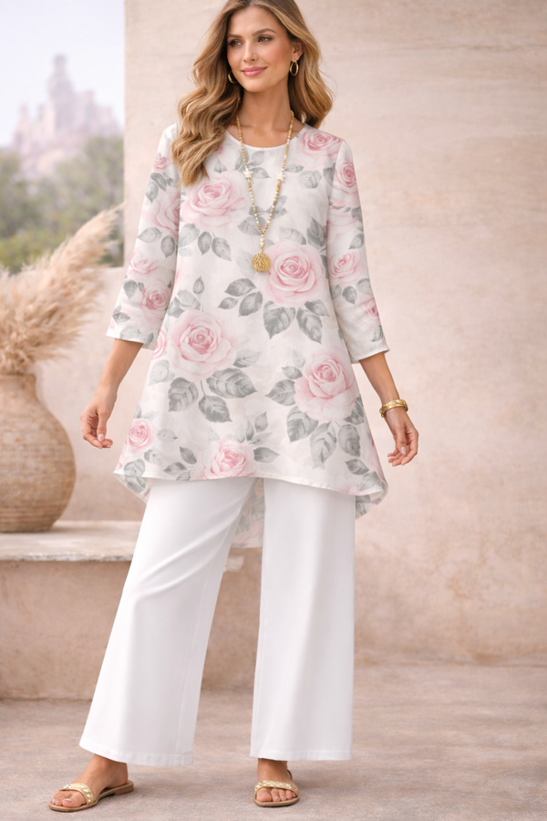 🌸 Spandex Floral Printed Top & Pant Set 🌸