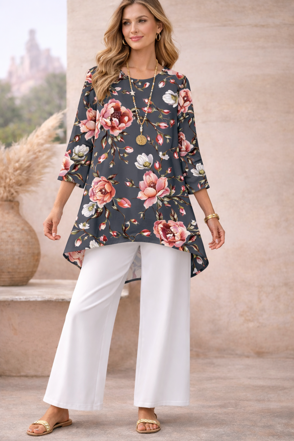 🌸 Spandex Floral Printed Top & Pant Set 🌸