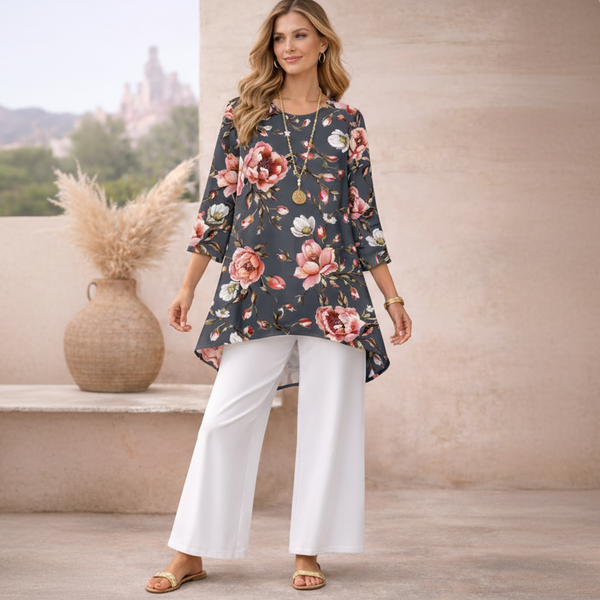 🌸 Spandex Floral Printed Top & Pant Set 🌸