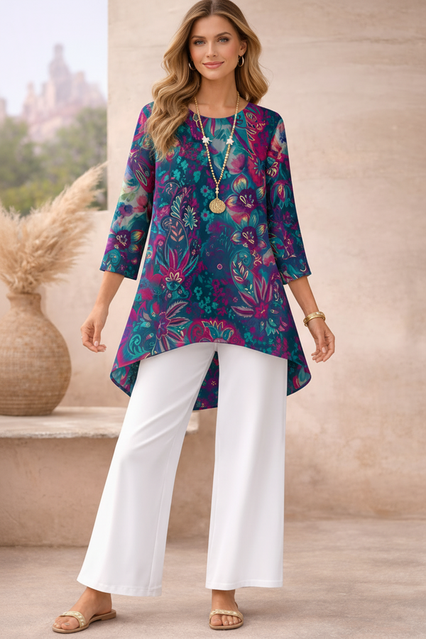 🌸 Spandex Floral Printed Top & Pant Set 🌸