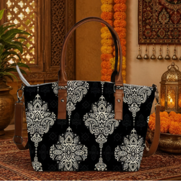 Big Paisley Print Canvas Tote Bag