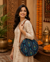 Peacock Feather Canvas Sling Bag