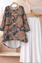 🌸 Spandex  Floral Paisley Printed Top & Pant Set 🌸