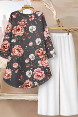 🌸 Spandex Floral Printed Top & Pant Set 🌸