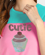 Women's Sequins Motifs Embellished Cotton T-shirt