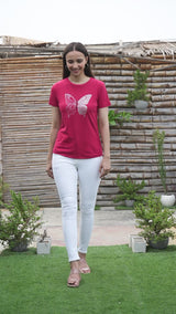 WOMEN EMBELLISHED T SHIRT STS 63 BLACK