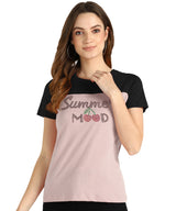 Women's Cotton Sequin Motif T-Shirt Combo
