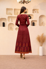 Timeless Elegance Ethnic Motifs Printed Cotton Long Kurti