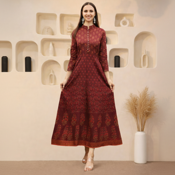 Timeless Elegance Ethnic Motifs Printed Cotton Long Kurti