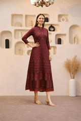 Timeless Elegance Ethnic Motifs Printed Cotton Long Kurti