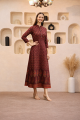 Timeless Elegance Ethnic Motifs Printed Cotton Long Kurti