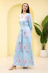 Whimsical Bloom Floral Abstract Maxi Spandex Dress