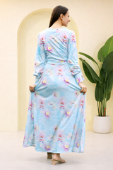 Whimsical Bloom Floral Abstract Maxi Spandex Dress