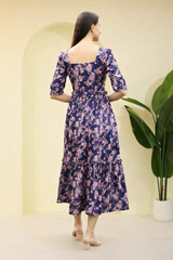 Sleek Sophisticated floral print Spandex Dress