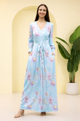 Whimsical Bloom Floral Abstract Maxi Spandex Dress
