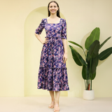 Sleek Sophisticated floral print Spandex Dress