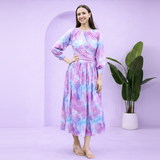 Ethereal Flow Marble Print Maxi Spandex Dress