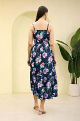 Blooming Grace Spaghetti Strap Floral Spandex Dress