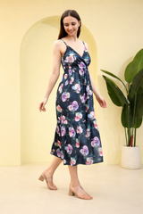 Blooming Grace Spaghetti Strap Floral Spandex Dress