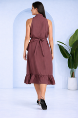 Chic Frilled Crepe Dress
