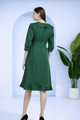 ✨ Frilled Ankle-Length Polyester Dress ✨