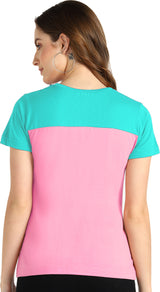 Elevate Your Basics with the Pack of 2 Women's Cotton Two-Tone T-Shirts